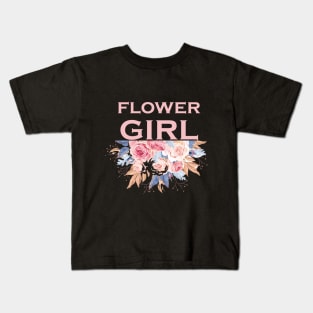 flower girl pink sweet t shirt top design Kids T-Shirt